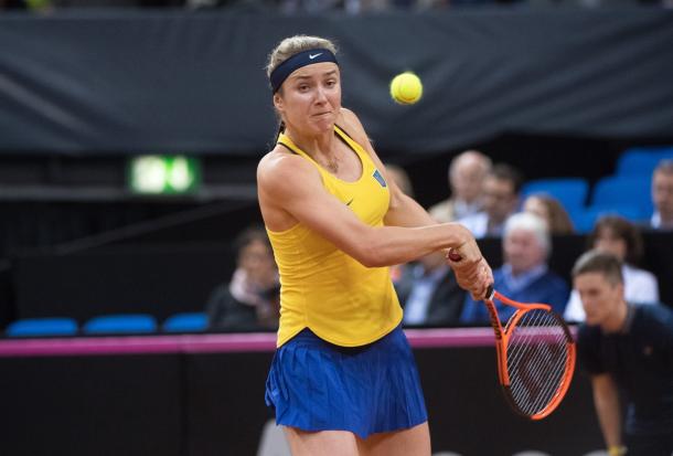 Elina Svitolina looked out-of-sorts in the second set | Photo: Paul Zimmer / Fed Cup