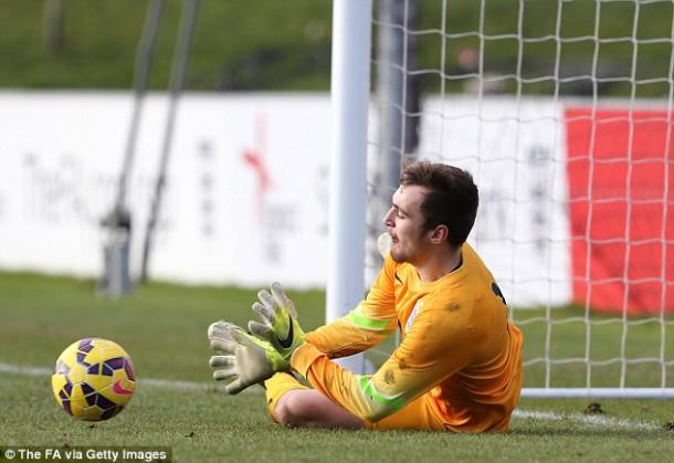 Jared Thompson has already shown his worth in between the sticks for England at youth level. | Photo: Getty