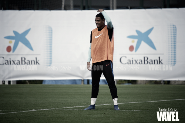 McGuane en el entrenamiento del filial azulgrana | Foto de Noelia Déniz, VAVEL