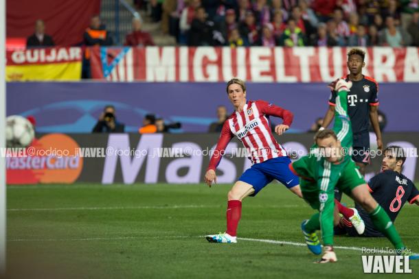 Torres tuvo la oportunidad de ampliar el marcador para el Atlético de Madrid.