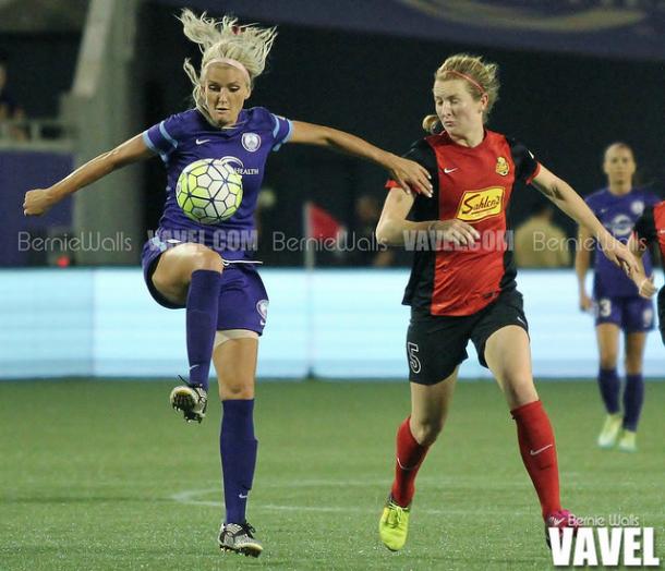 Kaylyn Kyle (left) was not added to the subsidized list for the upcoming NWSL season | Source: Bernie Walls - VAVEL USA