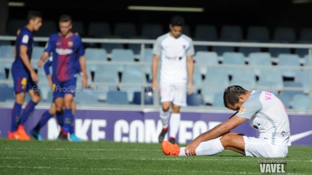 Verza lamentando la derrota ante el Barcelona B | Foto: Ernesto Aradilla (Vavel.com)
