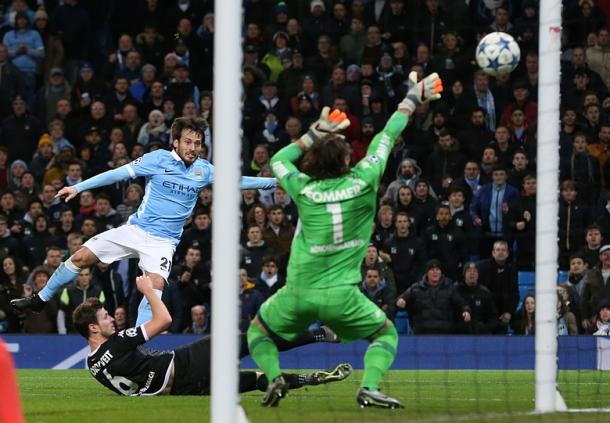 David Silva hammered City into an early lead. (Photo: Martin Rickett/PA)