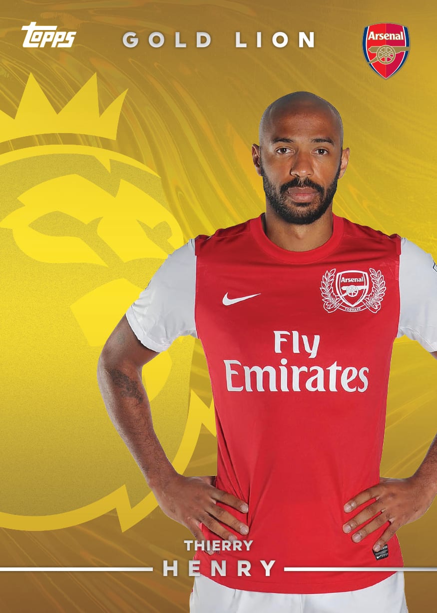 Thierry Henry stars in Topps' new True Gold Lion collection - featuring real 24k gold cards. Photo Credit: Topps