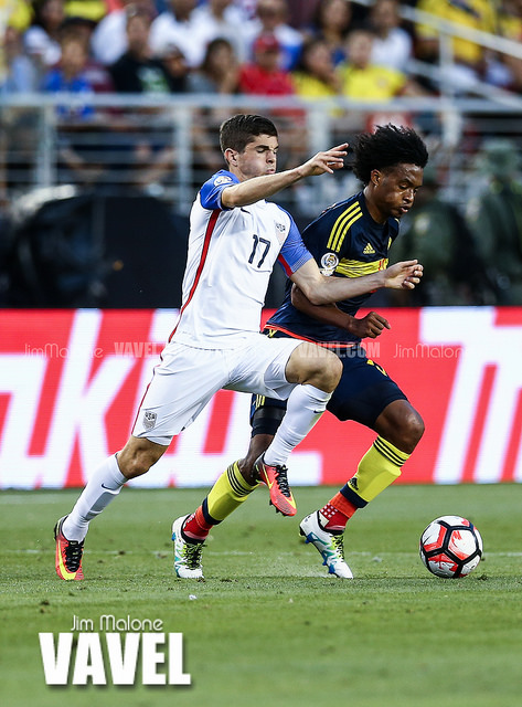 Pulisic in action at the Copa America Centenario against Colombia. (Photo credit: Jim Malone/VAVEL USA)