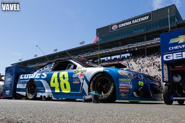 Defending Series champion Jimmie Johnson takes part in Duel two | Picture Credit: Brandon Farris