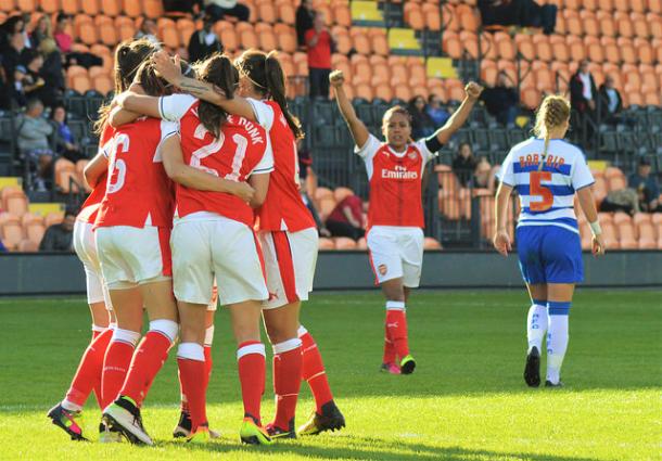 Arsenal celebrate. Image credit: VAVEL