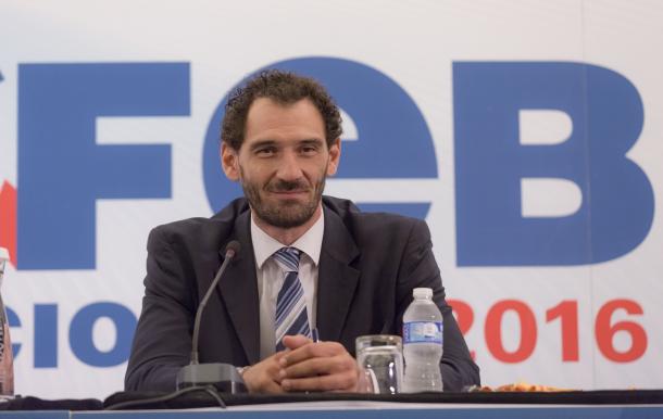 Jorge Garbajosa, una vez elegido presidente de la FEB. | Foto: FEB