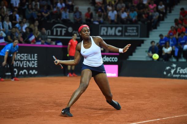 Sloane Stephens' baseline game looked extremely solid during the encounter | Photo: Corinne Dubreuil / Fed Cup