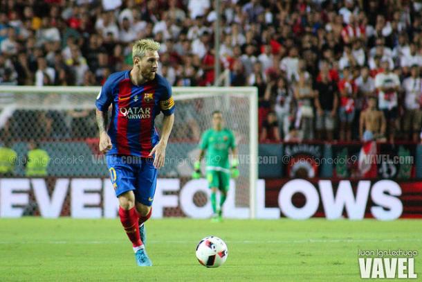 Messi, el líder azulgrana. Foto: Juan Ignacio Lechuga-VAVEL-.