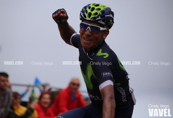 Nairo Quintana celebrando una victoria conseguida en la Vuelta a España 2016 | Foto: Onely Vega - VAVEL