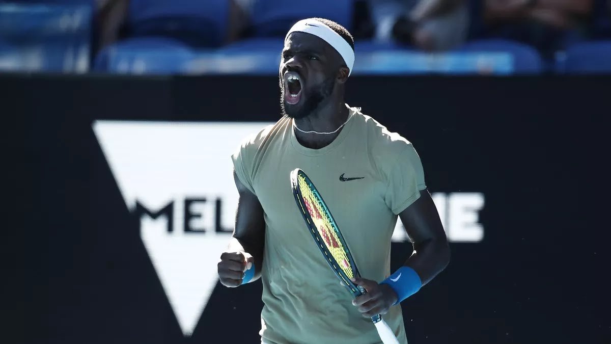 Tiafoe reacts during his second-round match: Photo: Daniel Pockett/Getty Images