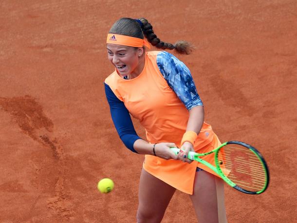 Jelena Ostapenko in action | Photo: J&T Banka Prague Open