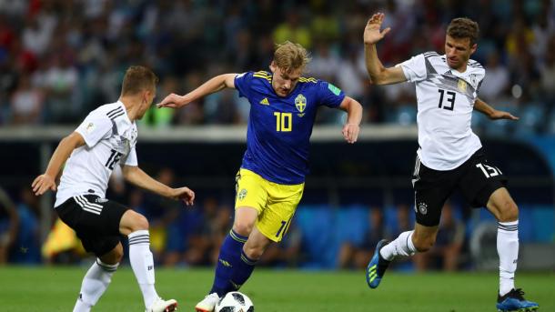 Forsberg fue importante en el contragolpe del equipo sueco | Foto: FIFA.com