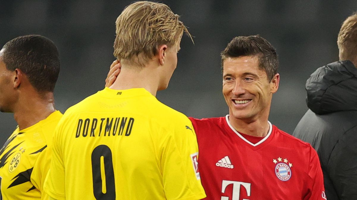 Haaland y Lewandowski tras el encuentro de la Supercopa Alemana / Fuente: Bayern de Múnich