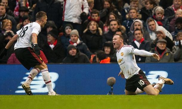 Rooney celebrates his Anfield winner | Photo: dailymail.co.uk