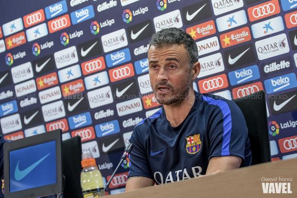 Luis Enrique, en sala de prensa. Foto: Gerard Franco (Vavel)