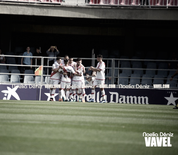 Celebración del primer gol del Rayo | Foto de Noelia Déniz, VAVEL