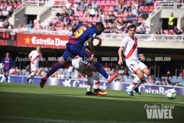 Ballou Tabla salió desde el banquillo y anotó el segundo tanto para el Barça | Foto: Noelia Déniz, VAVEL