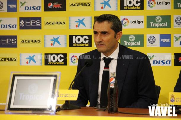 Ernesto Valverde, entrenador del Athletic, durante la rueda de prensa posterior al enfrentamiento contra Las Palmas | Foto: Laura Santana (Vavel)