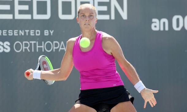 Rogers plays a forehand in Lexington/Photo: Dylan Buell/Getty Images