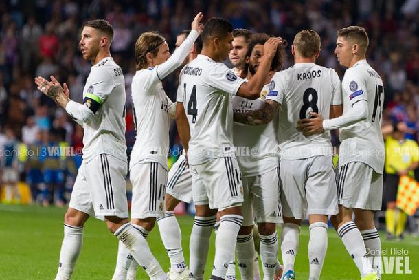 El Real Madrid celebra un gol | Foto: Daniel Nieto - VAVEL