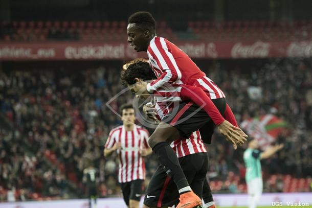 Etxeita celebra el gol ante el Racing. | UGS Vision.