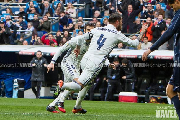 Celebración del gol de Sergio Ramos