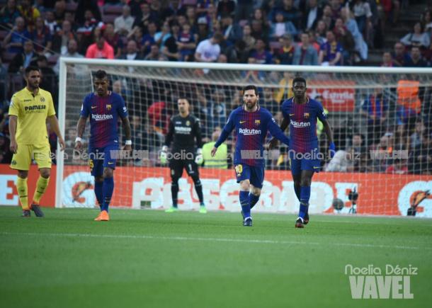 Messi remató al fondo de la red el rechace del disparo de Dembélé. | Foto: Noelia Déniz (VAVEL)