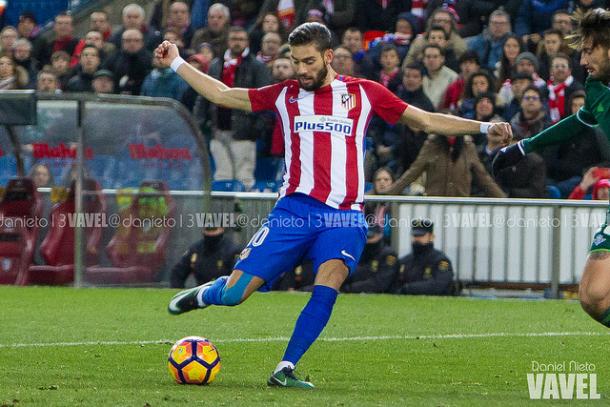 Carrasco, el hombre gol del Atlético. Foto: Daniel Nieto-VAVEL-. 
