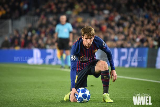 Juan Miranda, lateral zurdo del Barça B, podría repetir titularidad | Foto: Noelia Déniz (VAVEL)