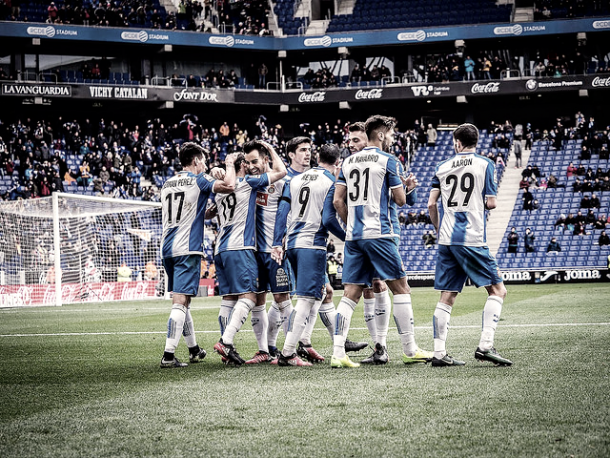 Celebración de los jugadores del RCD Espanyol | Foto: www.rcdespanyol.com