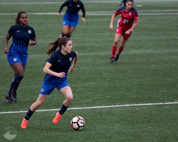 Kelley O'Hara coming off an injury that caused her to miss some training with Sky Blue (Photo: Leanne Keator)