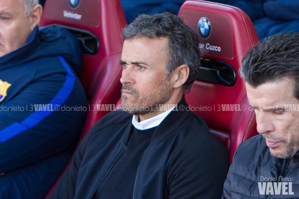 Luis Enrique apostó por un sistema de juego distinto ante el Atlético. | Foto: Daniel Nieto - VAVEL