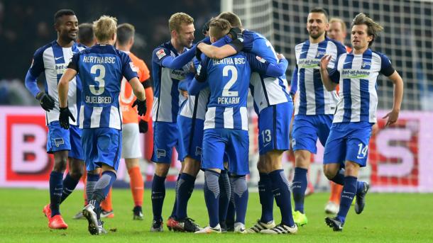 Jugadores del Herha celebrando un gol | Foto: Hertha Berlin