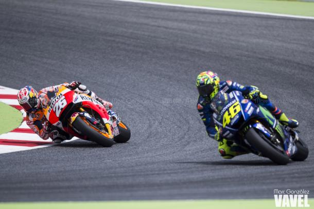 Pedrosa (Honda) y Rossi (Yamaha) en el GP de Cataluña / Foto: Marc Gonzalez VAVEL