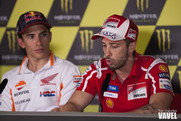Márquez y Dovizioso, en rueda de prensa / Foto: Marc González