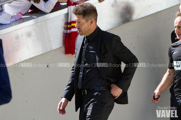 Simeone sale al verde del Wanda Metropolitano en el partido contra el Sevilla I Foto: Daniel Nieto (VAVEL)