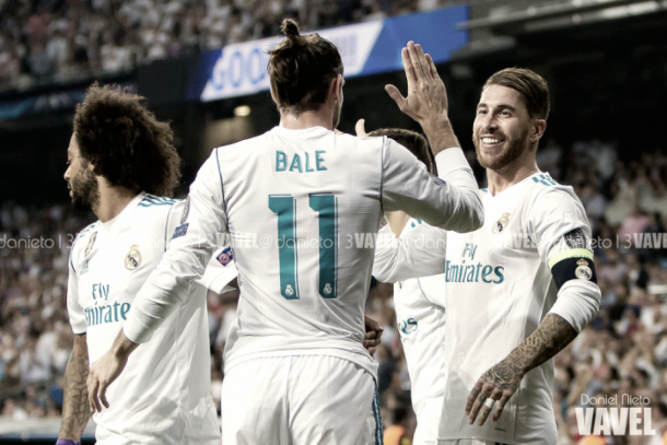 El Real Madrid celebra un gol en el Santiago Bernabéu | Foto: VAVEL