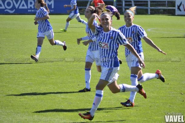 Sandra Ramajo dedica el gol del empate | Foto: Gio Batista (VAVEL)