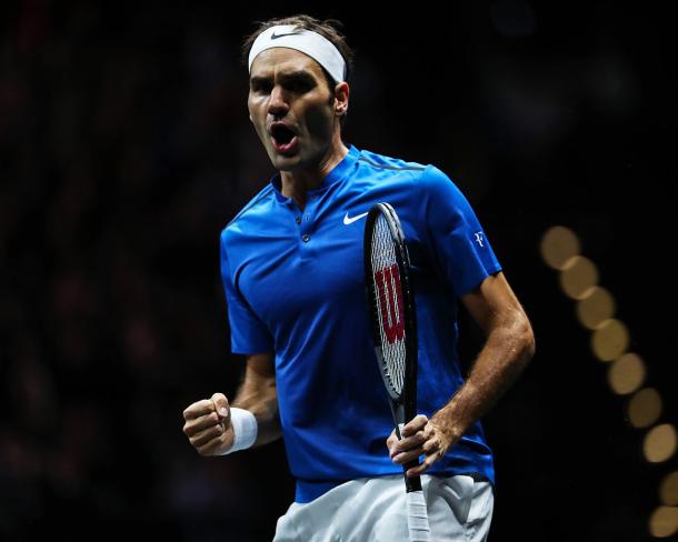 Roger Federer clinched the Laver Cup title for Team Europe in 2017. Photo: Laver Cup