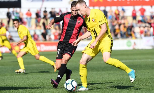 Fran Carbia y Clerc en el Reus-Osasuna de la temporada pasada | Foto: CF Reus