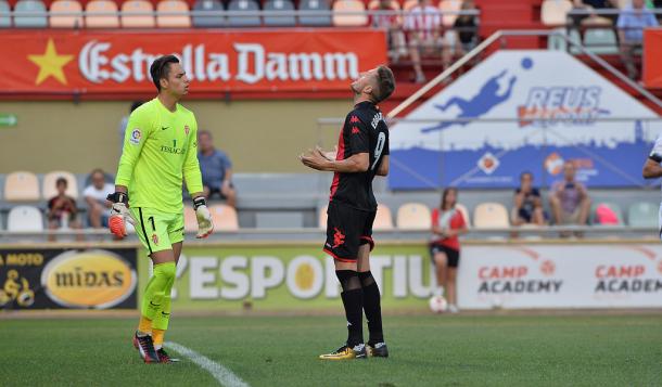 Edgar Hernández falló un penalti en el Reus-Sporting de Copa de 2017 | Foto: CF Reus