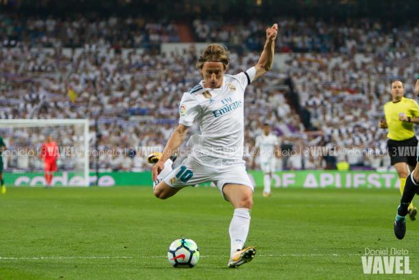 Luka Modric disfrutó de una de las ocasiones más claras del partido. Fuente: Daniel Nieto (Vavel)