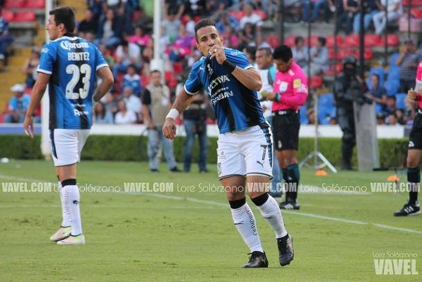 Camilo Sanvezzo en festejo de gol | Foto: Lore Solórzano (VAVEL)