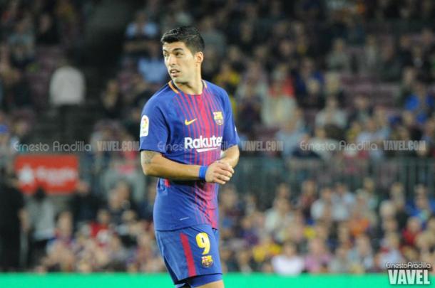 Luis Suárez con la camiseta del Barça | Foto: Ernesto Aradilla, VAVEL