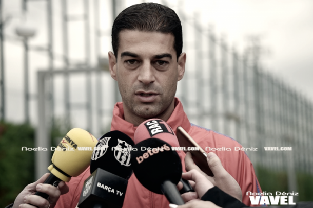 Gerard López entrevistado en la previa del partido. Foto: Noelia Déniz, VAVEL.com