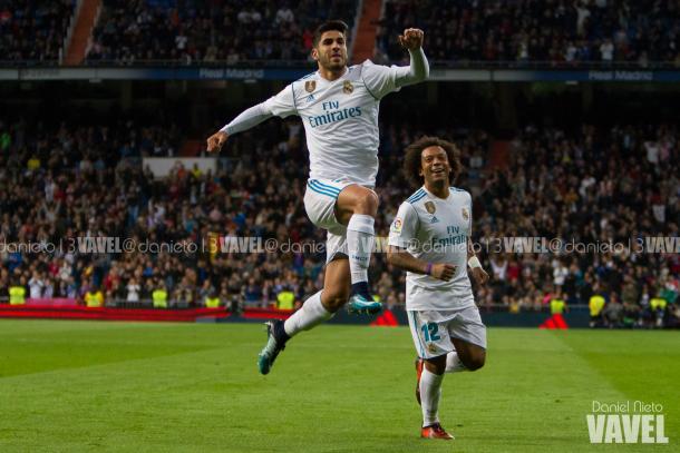 Asensio celebrando un gol / Daniel Nieto (VAVEL)