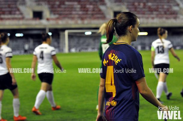 Marta Unzué con el 4 en la espalda en su último año como azulgrana. Foto: Jordi Valle, VAVEL.com