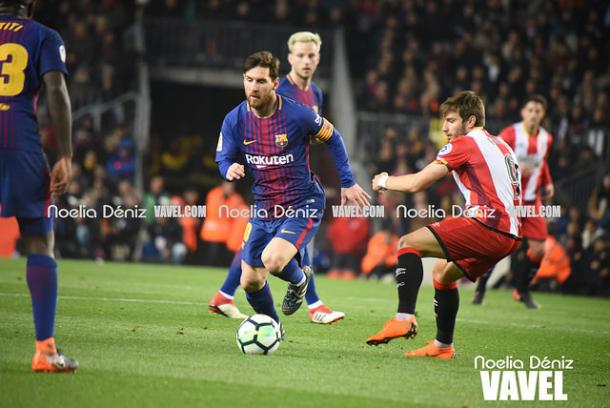 Leo Messi, durante un derbi de la pasada temporada. FOTO: Noelia Déniz